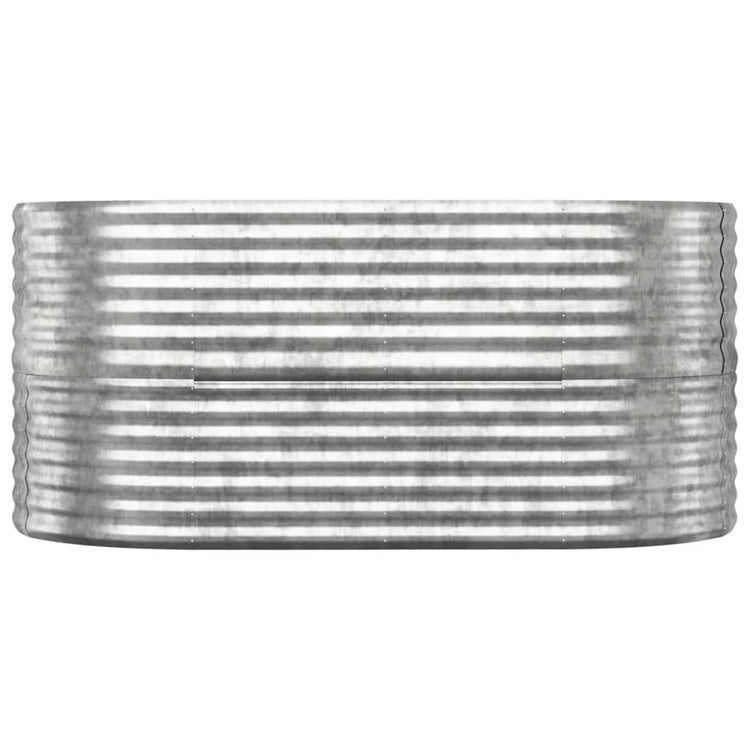 VIDAXL -Pflanzer 152x80x68 cm Pulver -mit Silber gefärbter Stahlbeschichtter
