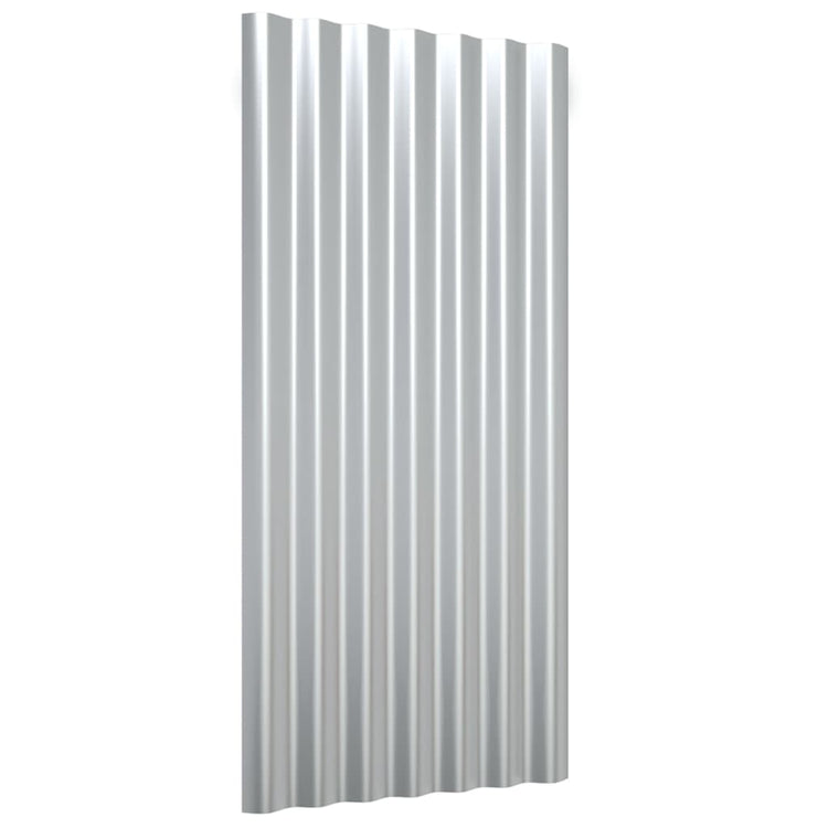 VIDAXL -Dachkollegen 12 ST 80x36 cm Pulver -Stahl Silber gefärbt