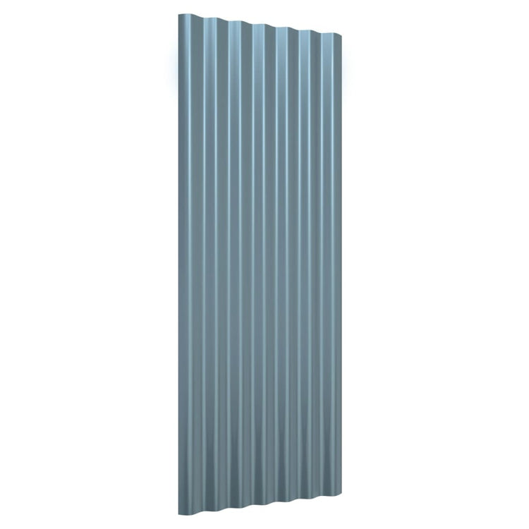 VIDAXL -Dachpaneele 12 ST 100x36 cm Pulver -Stahl grau