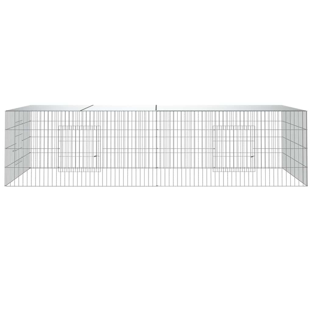 Vidaxl -Kaninchenkäfig mit 2 Panels 220x110x55 cm verzinktes Eisen