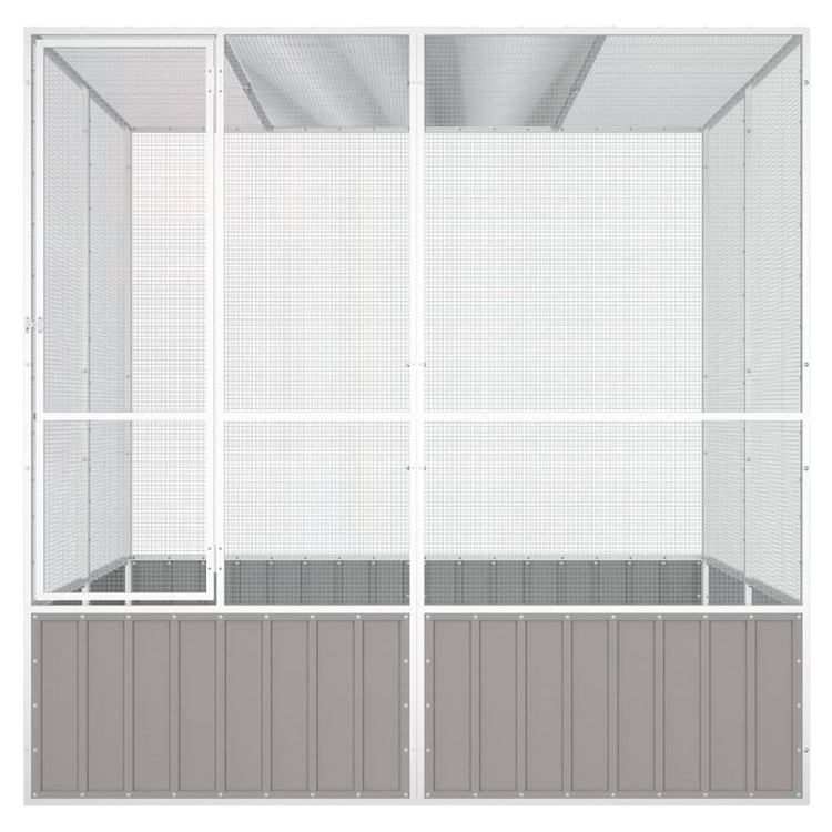 Vidaxl Vogelkäfig 213.5x217.5x211.5 cm verzinkter Stahl grau
