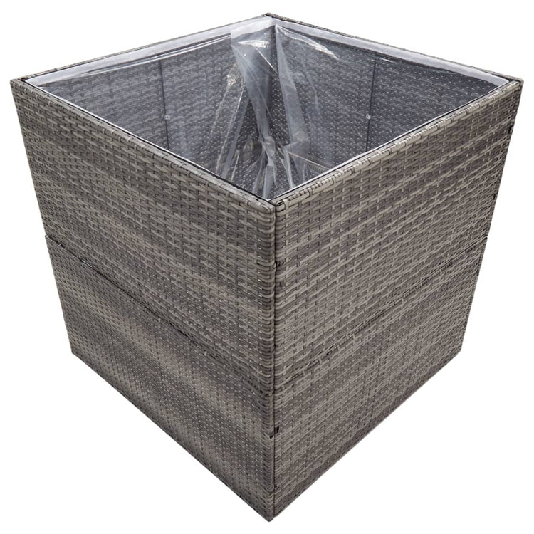 VIDAXL -Planungsbox 80x80x80 cm Poly Rattan Grau