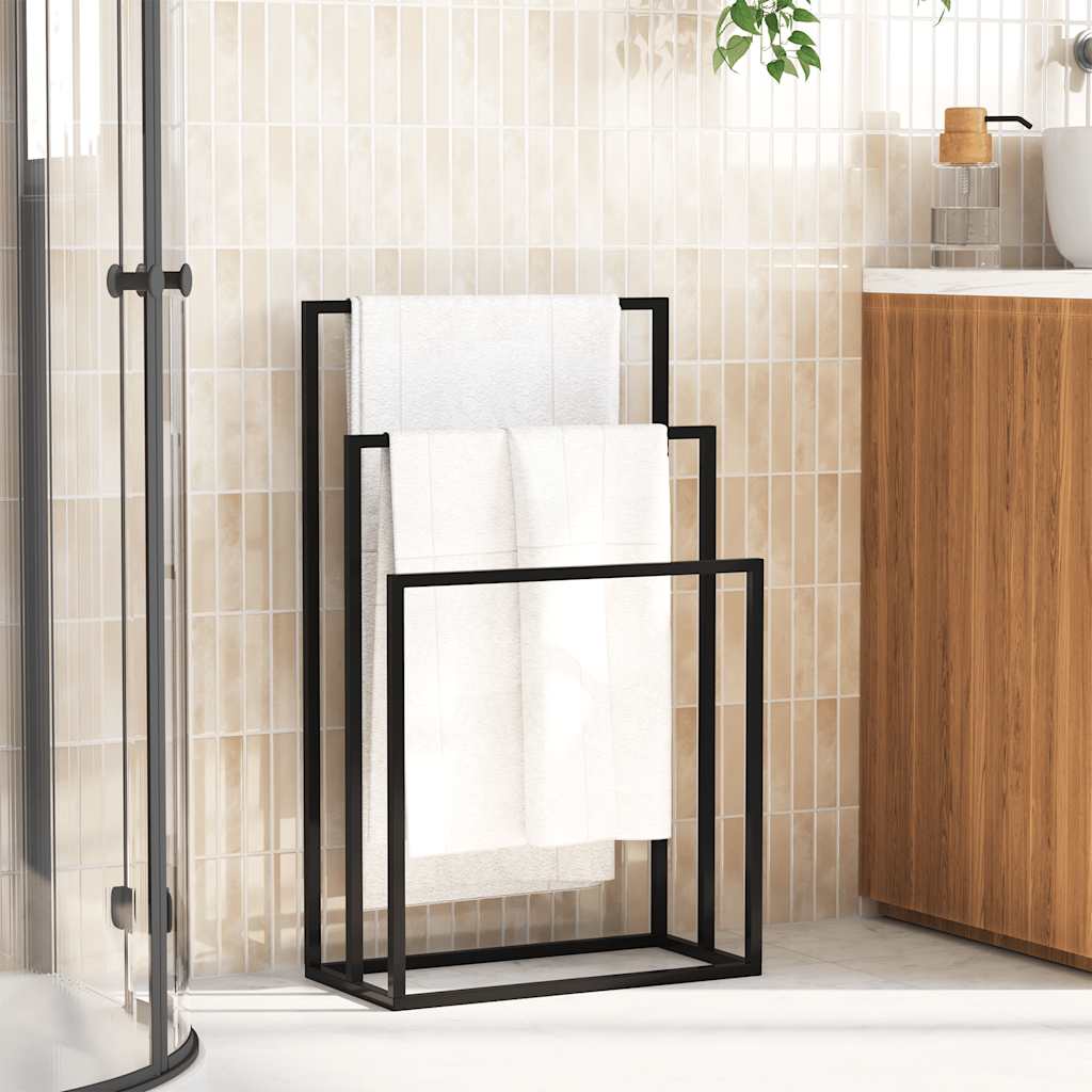 Vidaxl -Handtuchregal 48x24x79 cm Eisen schwarz abgelöst