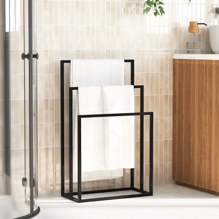 Vidaxl -Handtuchregal 48x24x79 cm Eisen schwarz abgelöst