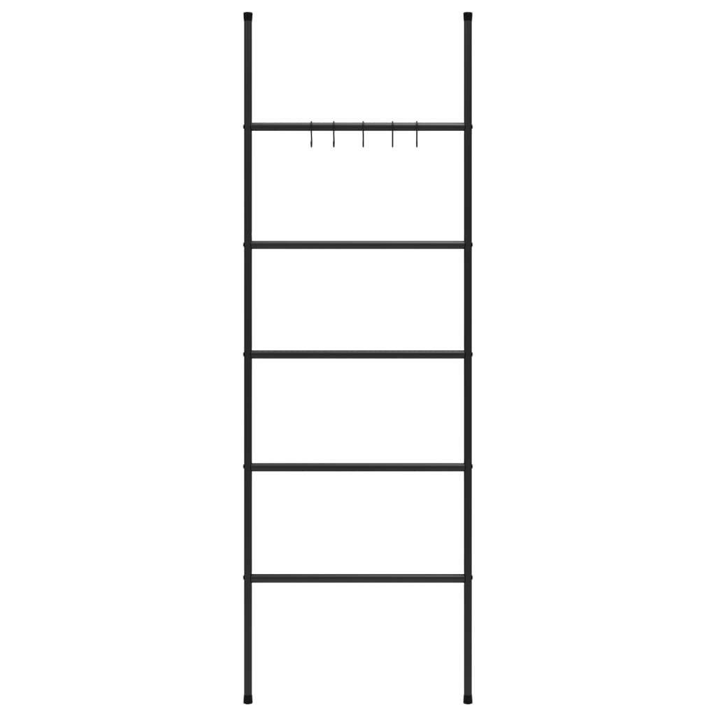Vidaxl -Handtuchregalleiter mit 5 Schichten 58x175 cm Eisenschwarz