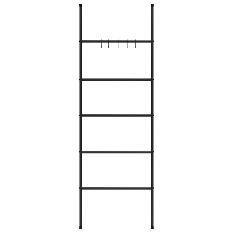 Vidaxl -Handtuchregalleiter mit 5 Schichten 58x175 cm Eisenschwarz