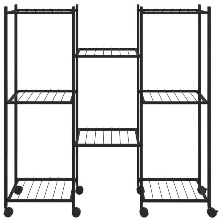 Vidaxl Blütenstandard mit Rädern 83x25x83.5 cm Eisen schwarz