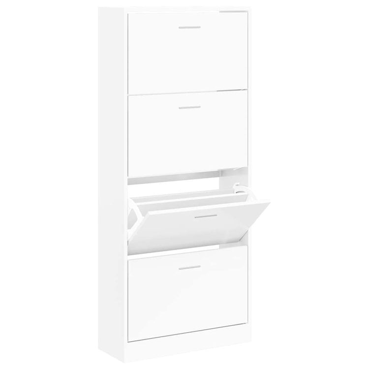 Vidaxl Schuhschrank 63x24x147 cm verarbeitetes Holz weiß