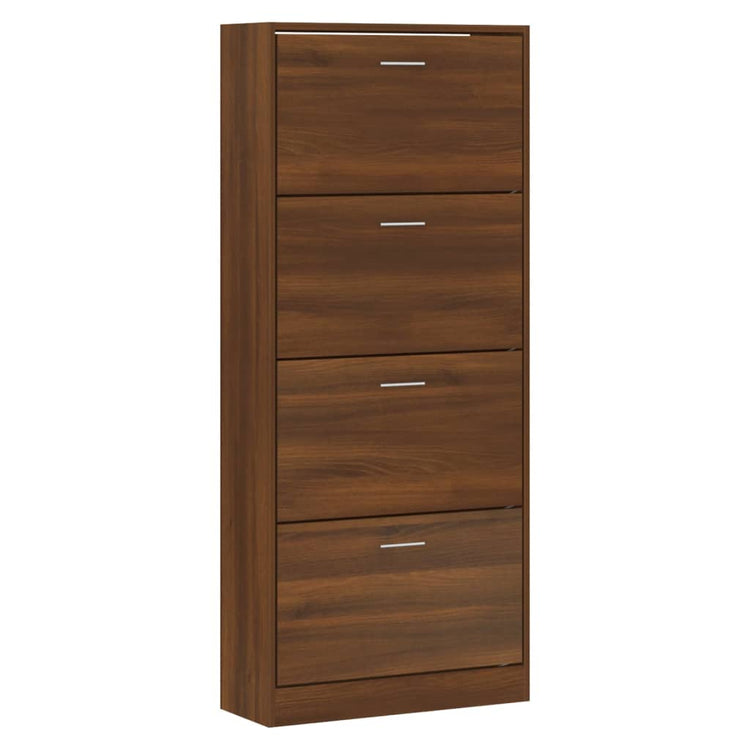 Vidaxl Schuhschrank 63x24x147 cm Schnitt Holzbraune Eiche Farbe