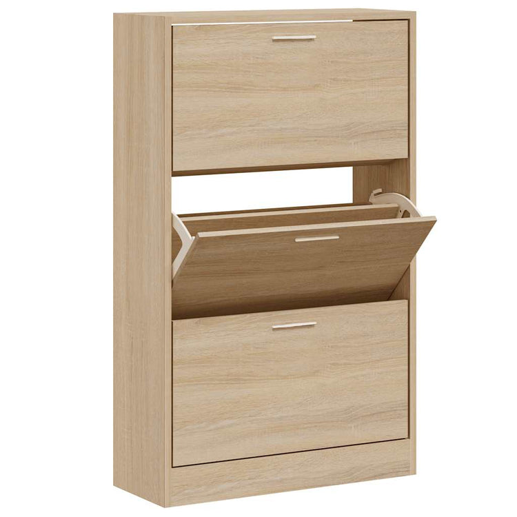 VIDAXL -Schuhschrank 63x24x103 cm propertiertes Holz Sonoma Eiche gefärbt