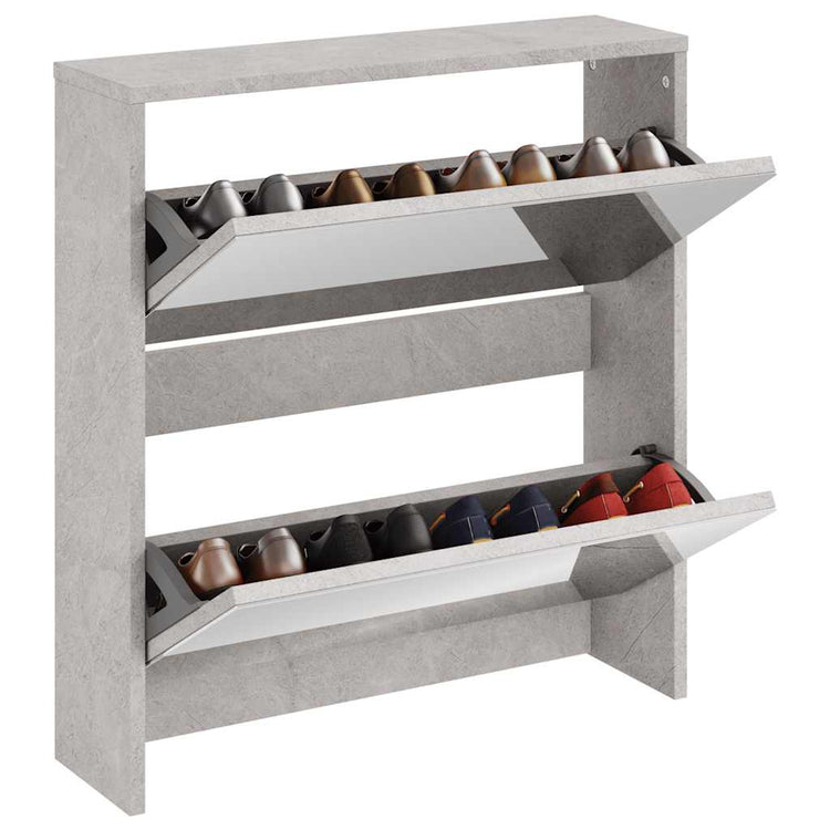 Vidaxl-Schuhschrank mit Spiegel 2-Schicht 63x17x67 cm Betonpreis