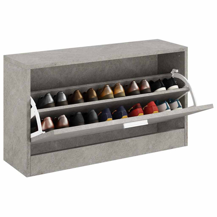 Vidaxl Schuhe Bank 80x24x45 cm verarbeiteter Holzbetongrijs