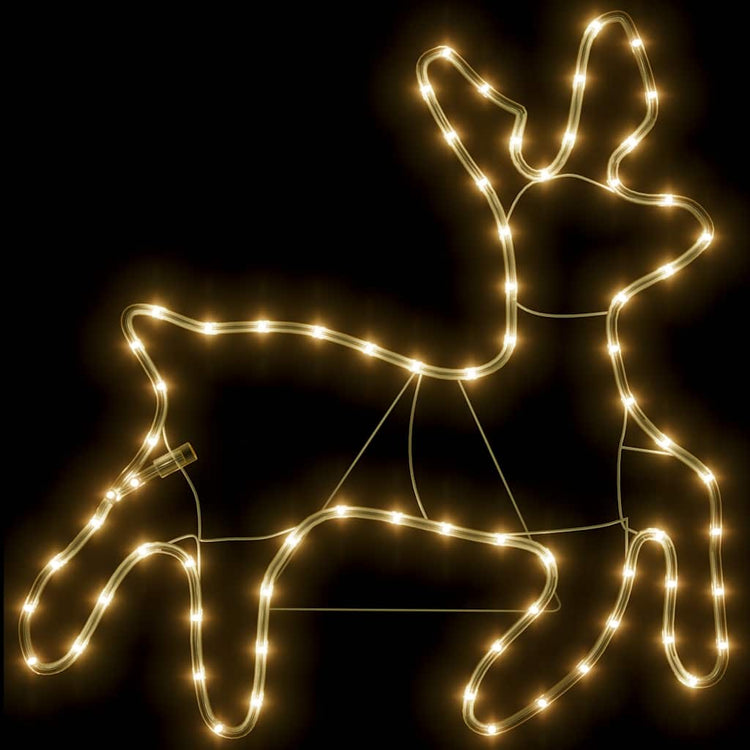 Vidaxl Weihnachten Figur Rentier mit 72 warm -weiß -LEDs 57x55x4,5 cm