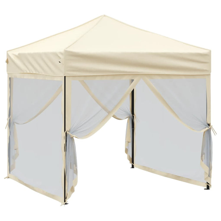 Vidaxl Partytent faltbar mit Seitenwänden 2x2 M cremefarben -gepflegt