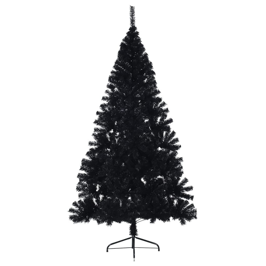 Vidaxl Kunstkerstboom mit Standardhälfte 210 cm PVC Schwarz