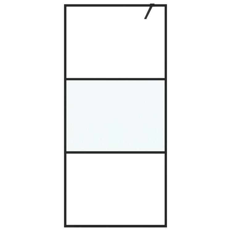 Vidaxl Walk-in Duschwand 90x195 cm Halbmat ESG Glass Schwarz