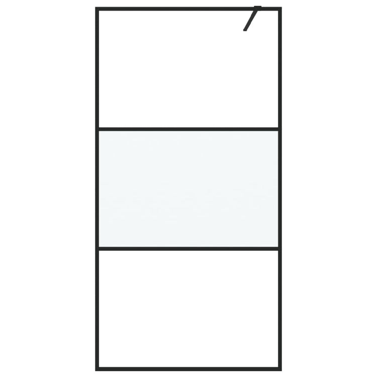 Vidaxl Walk-in Duschwand 100x195 cm Halfmat ESG Glass Schwarz