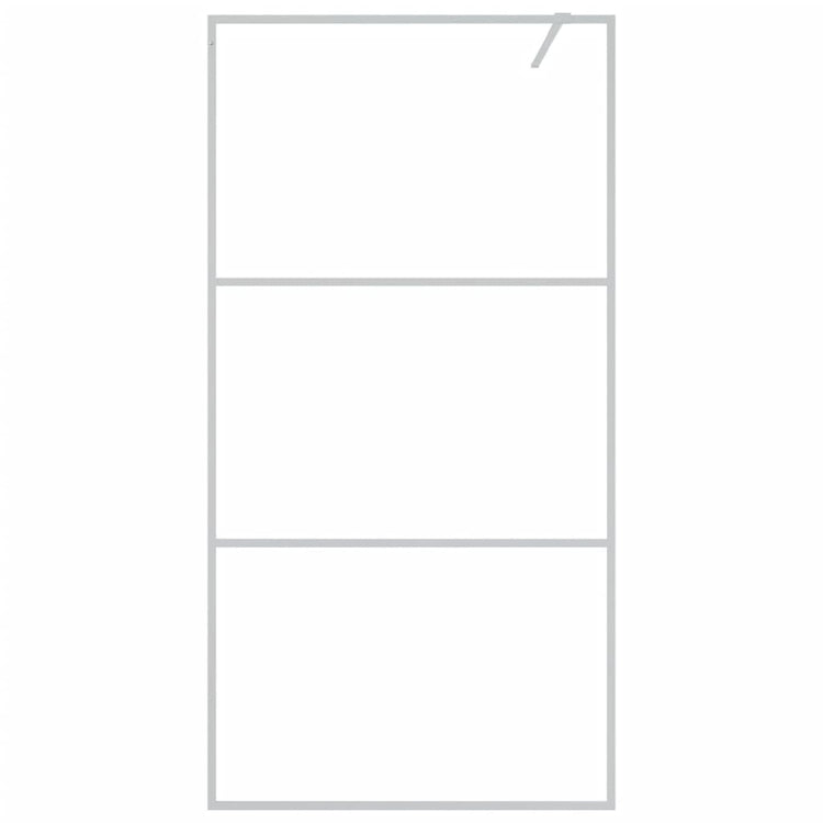 Vidaxl begehete Duschwand 100x195 cm transparentes ESG-Glas Silber gefärbt