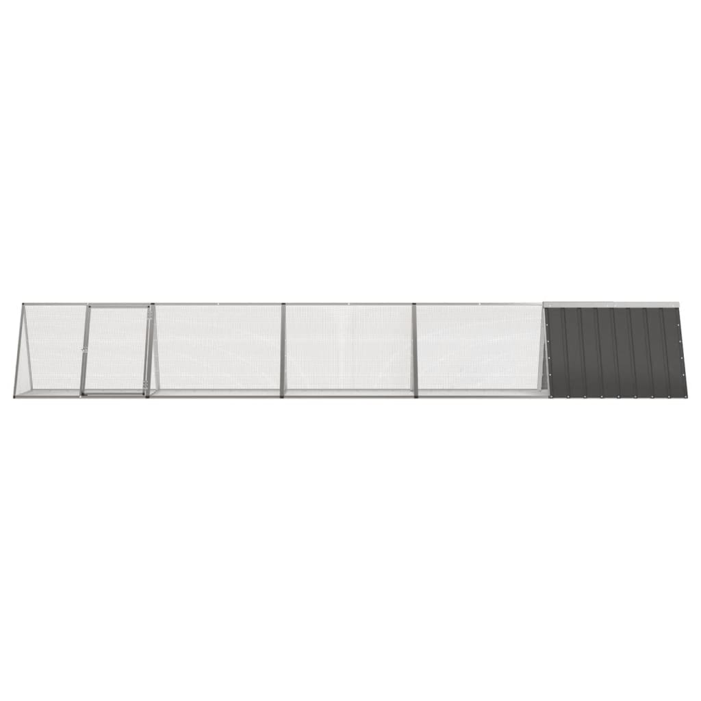 Vidaxxl Kaninchenstall 504,5x80,5x71 cm verzinkter Stahl Anthrazit