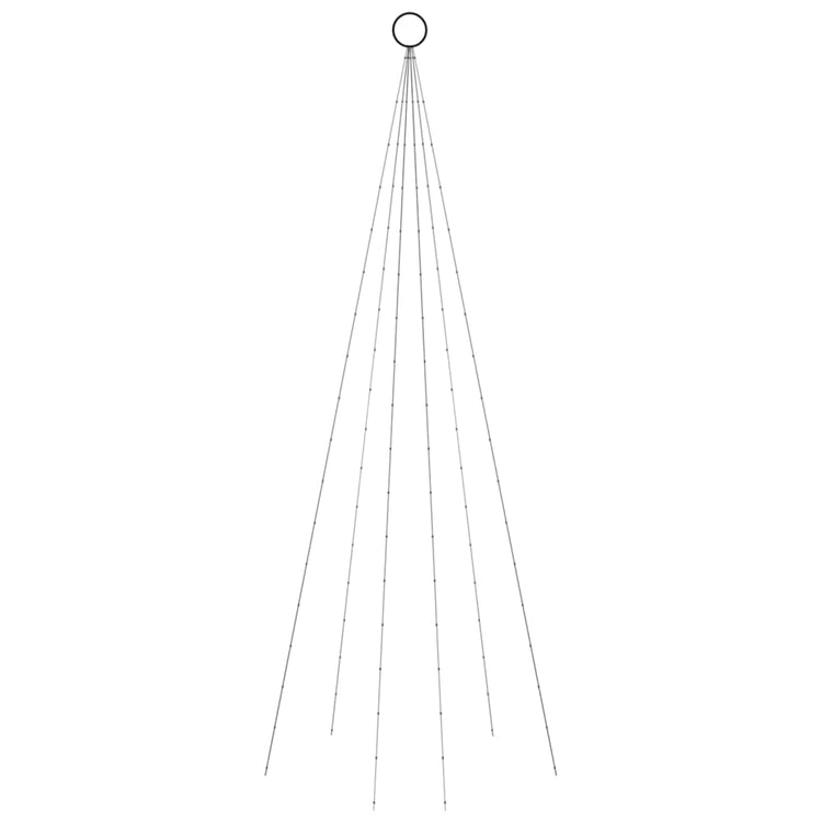 VIDAXL -Flaggmast Weihnachtsbaum 108 LEDs kalt weiß 180 cm