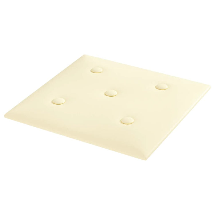 Vidaxl -Wandpaneele 12 ST 1,08 m² 30 x 30 cm Künstliche Ledercreme -Colored