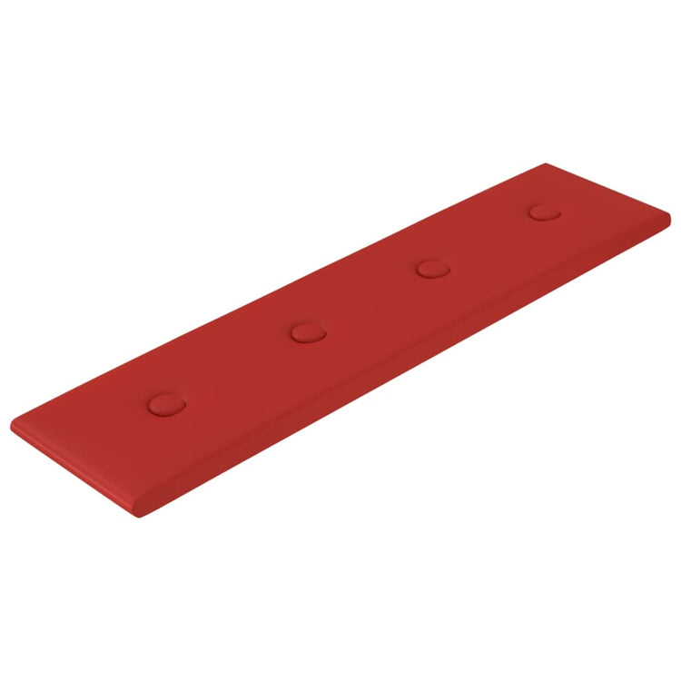 Vidaxl Wandpaneele 12 ST 1,08 m² 60x15 cm Künstlicher Lederwein rot