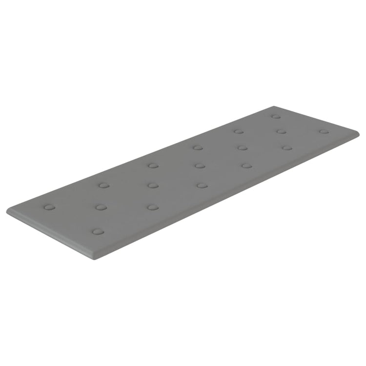 Vidaxl Wandpaneele 12 ST 3,24 m² 90 x 30 cm künstliches Ledergrau grau