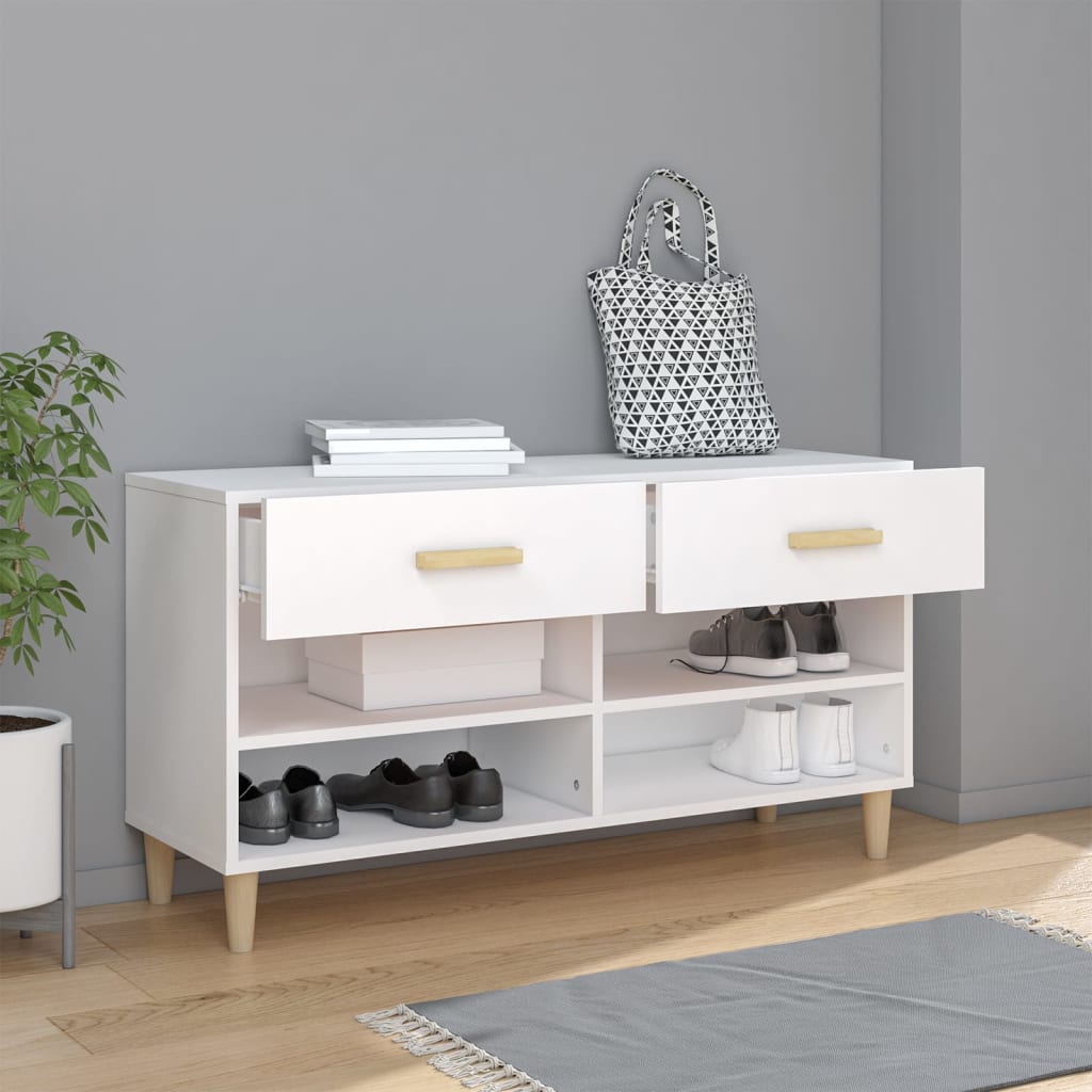 Vidaxl Schuhschrank 102x35x55 cm verarbeitetes Holz weiß