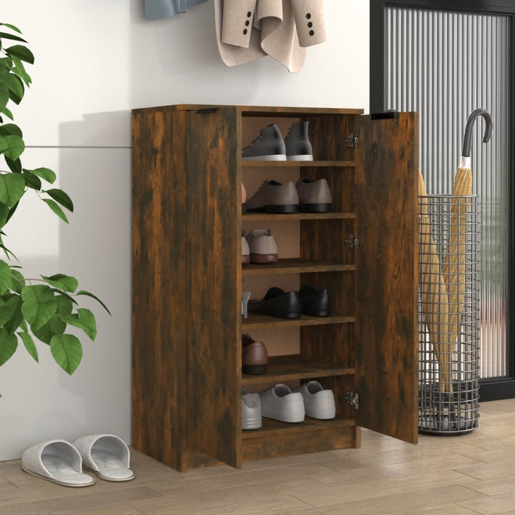 VIDAXL -Schuhschrank 59x35x100 cm propertiertes Holzgeräuchchen -Eiche gefärbt