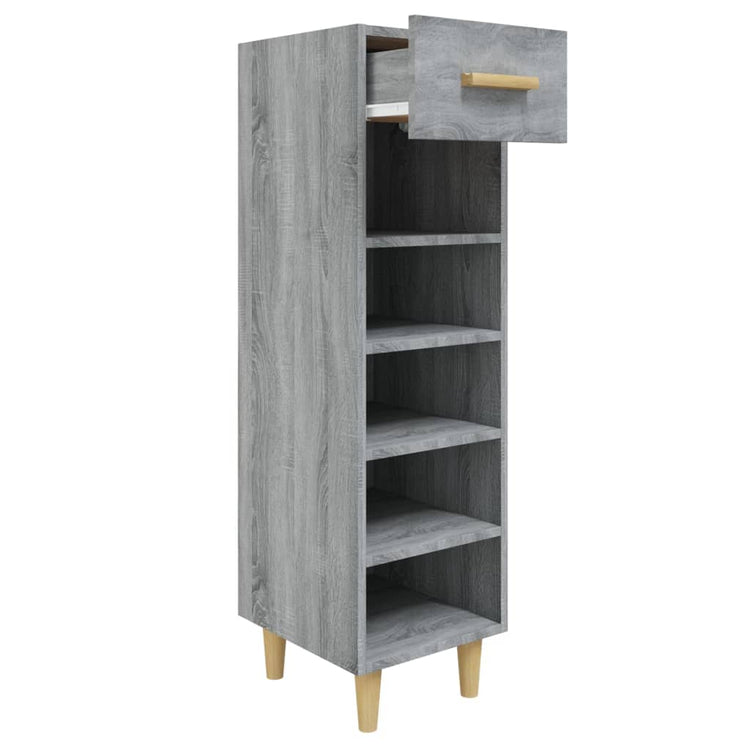 VIDAXL -Schuhschrank 30x35x105 cm propertiertes Holzgrau Sonoma Eiche Farbe