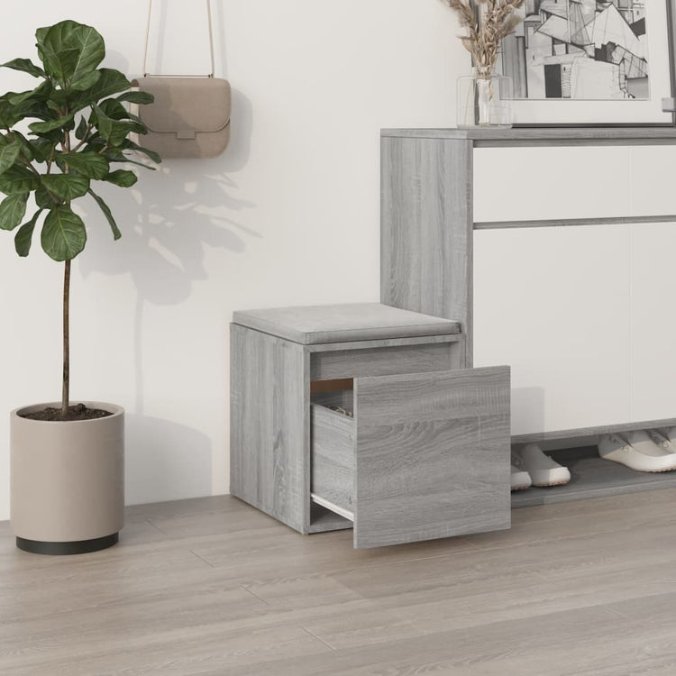 VIDAXL -Speicherbox mit Schublade 40,5 x 40 x 40 cm verarbeiteter Holzgrau Sonoma Eiche