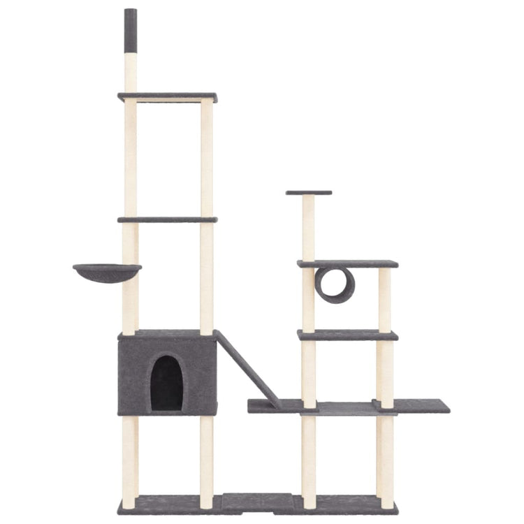 Vidaxl -Katzenmöbel mit Sisal -Kratzerpfosten 279 cm dunkelgrau