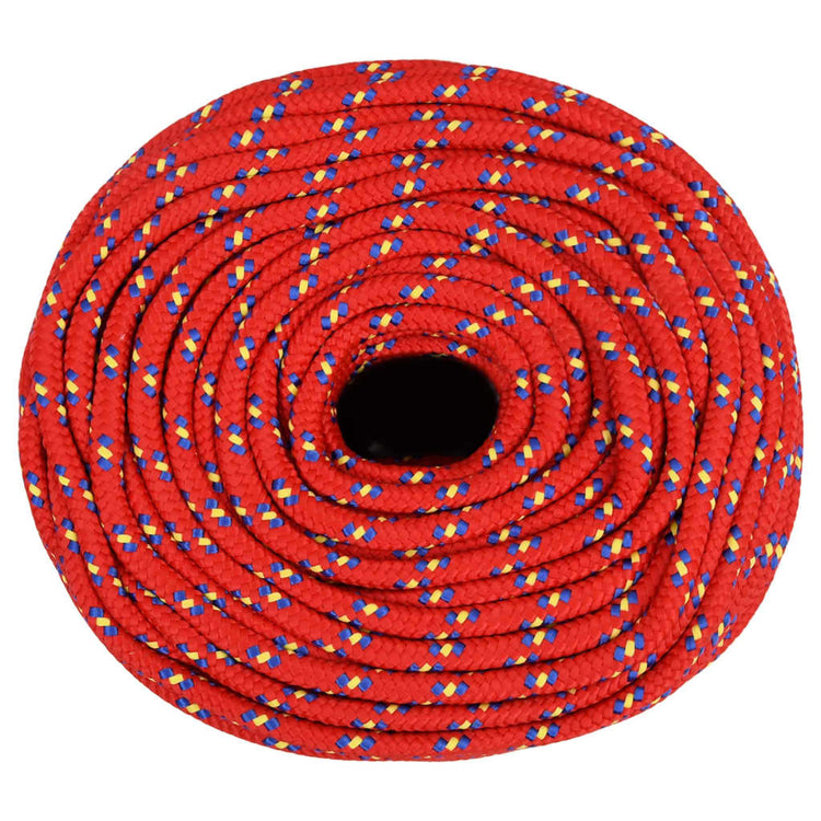 Vidaxl -Bootseil 10 mm 100 m Polypropylenrot