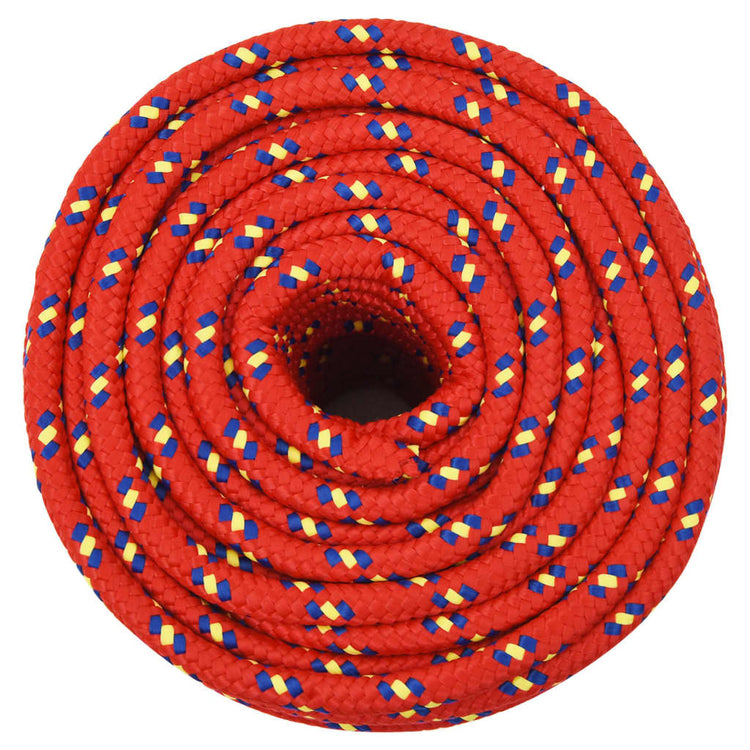 Vidaxl -Bootseil 12 mm 100 m Polypropylenrot