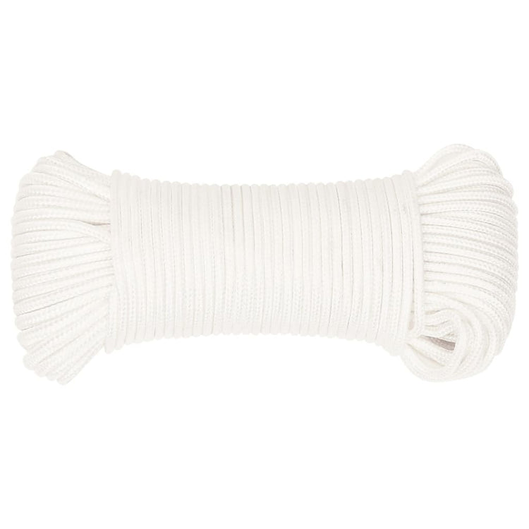 Vidaxl -Bootseil 3 mm 500 m Polypropylen Voll weiß