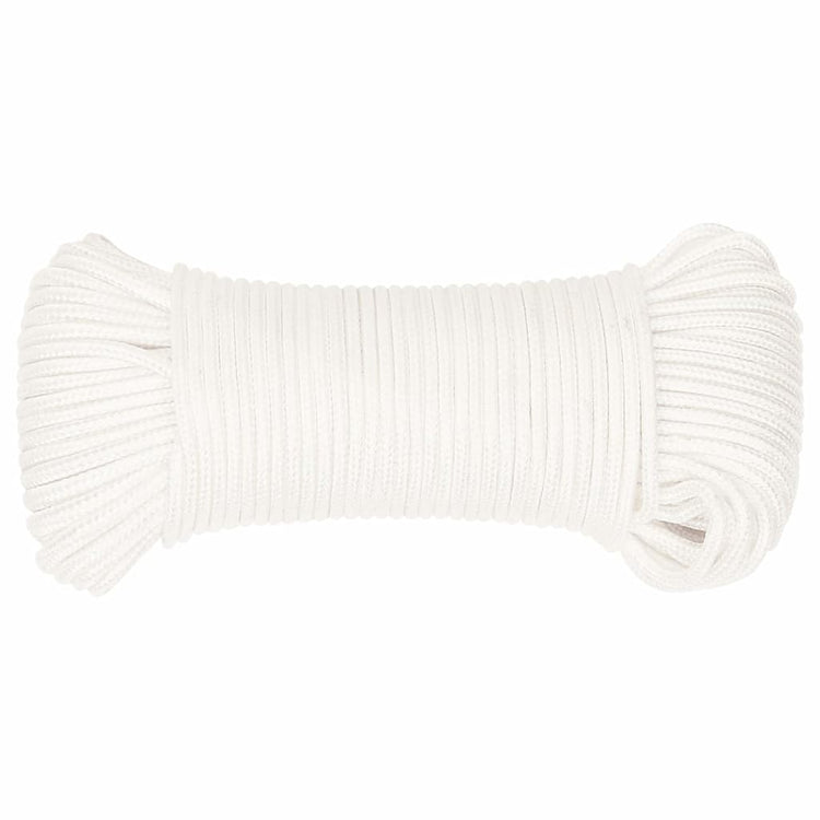 Vidaxl -Bootseil 5 mm 50 m Polypropylen Voll weiß