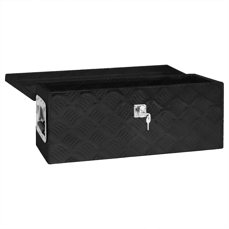 VIDAXL -Speicherbox 60x23.5x23 cm Aluminium Schwarz