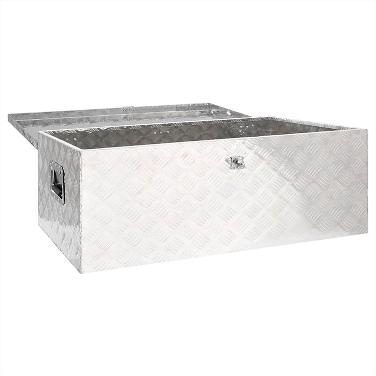 Vidaxl Storage Box 100x55x37 cm Aluminium Silberfarbe