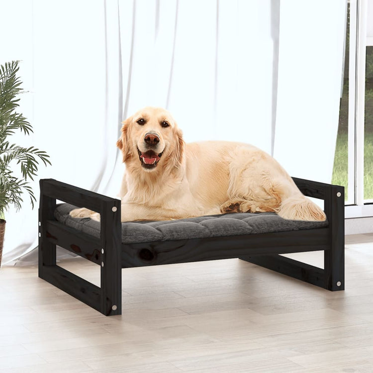 Vidaxl Hundekorb 75,5 x 55,5 x 28 cm Festkiefer Kiefer Schwarz