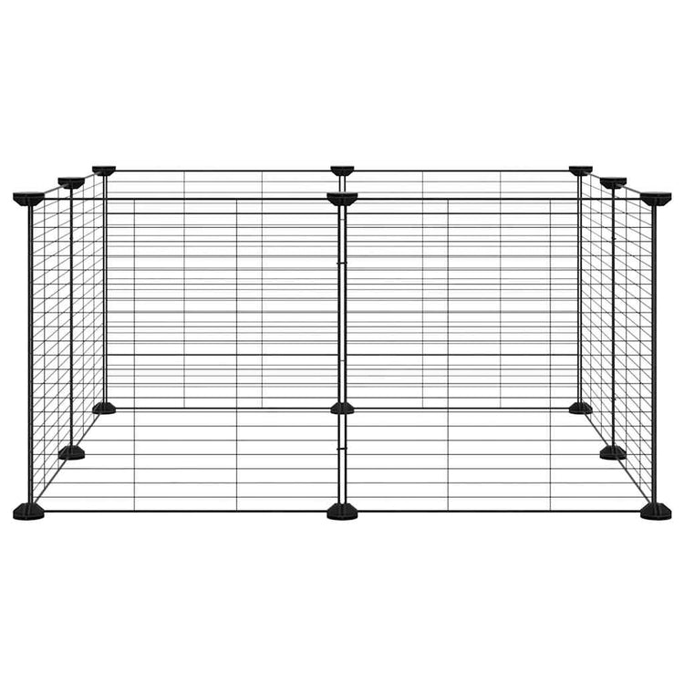 Vidaxl -Haustiere Käfig mit 8 Panels 35x35 cm Stahlschwarz