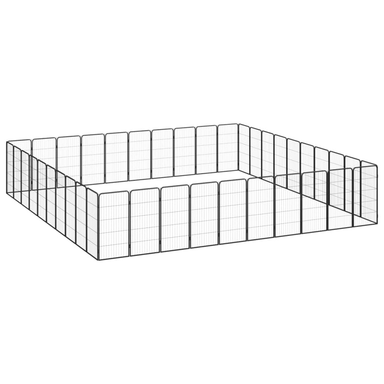 Vidaxl -Hundezwinger 40 Paneele 50 x 100 cm Pulver -Stahlschwarz