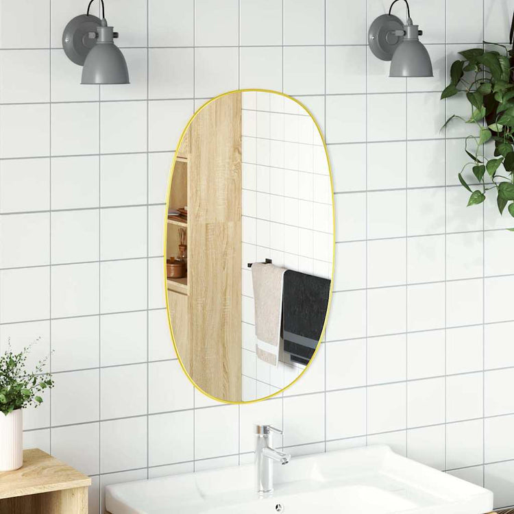 Vidaxl Wandspiegel 80x50 cm Gold gefärbt