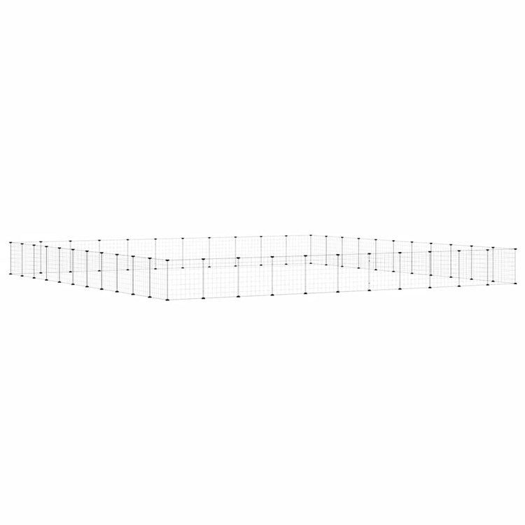 Vidaxl -Haustiere Käfig mit Tür 44 Paneele 35x35 cm Stahl schwarz