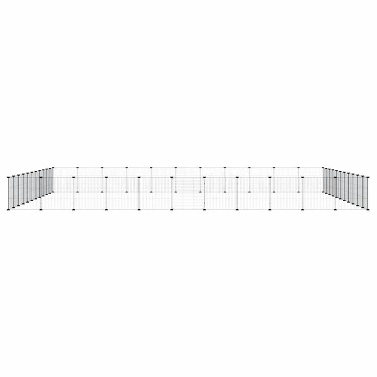 Vidaxl -Haustiere Käfig mit Tür 44 Paneele 35x35 cm Stahl schwarz