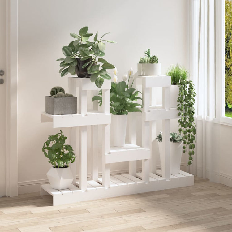 Vidaxx Pflanzenständer weiß 104,5x25x77,5 cm massives Kiefernholz