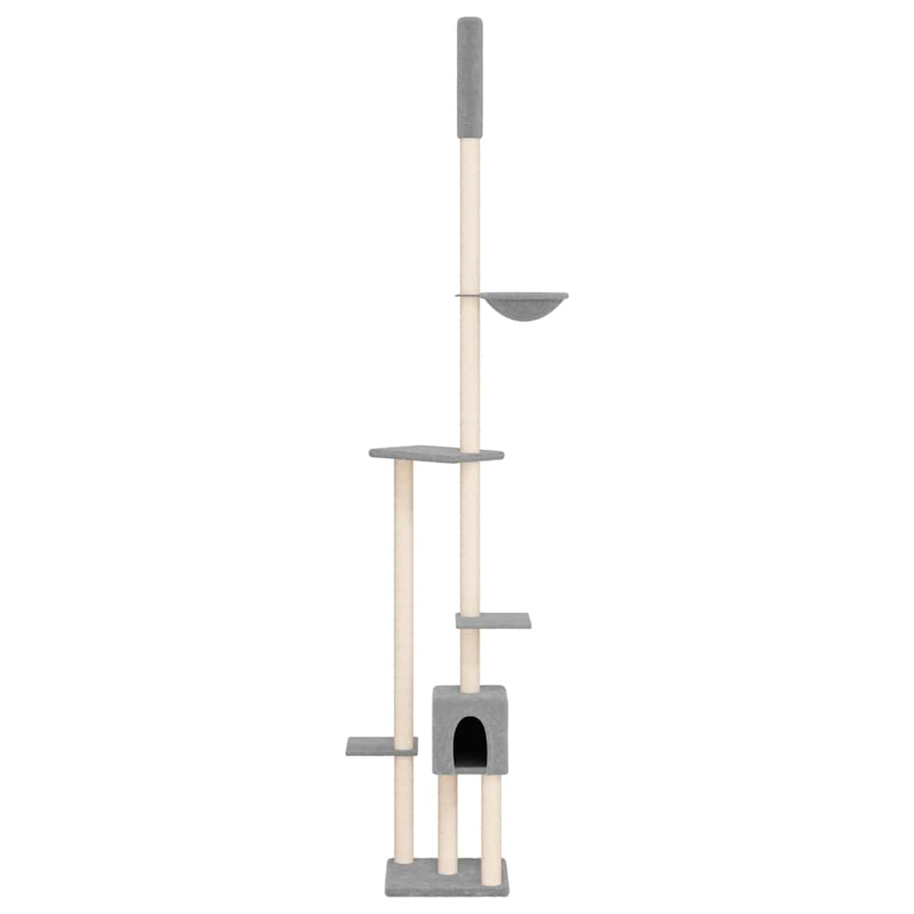 VIDAXL-Katzenmöbel Boden bis Decke 258.5-284,5 cm hellgrau
