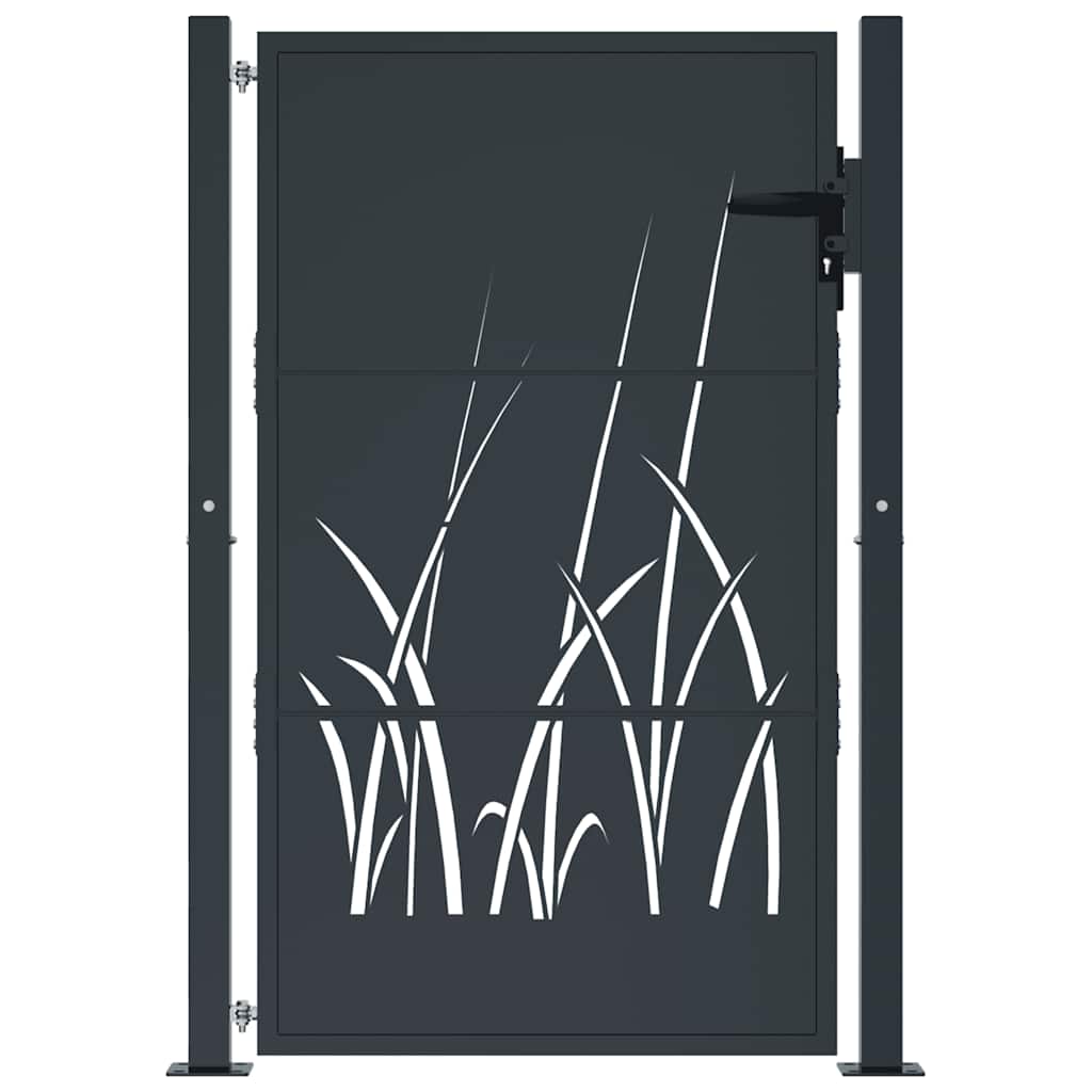 Vidaxl Port 105x130 cm mit Grasdesign Stahl Anthrazit -geläutet