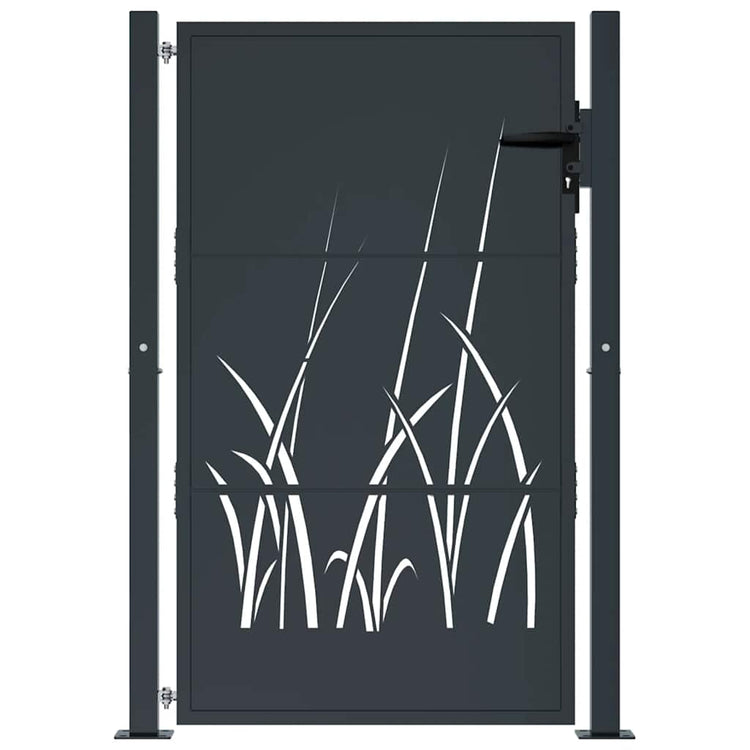 VIDAXL -Anschluss 105x155 cm mit Grasdesign Stahl Anthrazit -gelöscht
