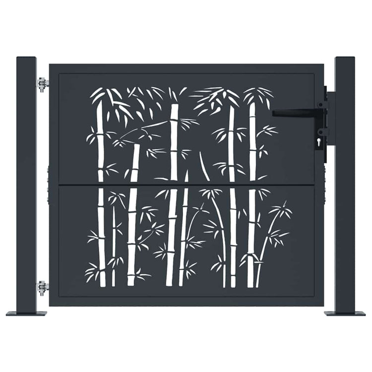 VIDAXL-Anschluss mit Bamboo-Design 105x80 cm Stahl Anthrazitfarben