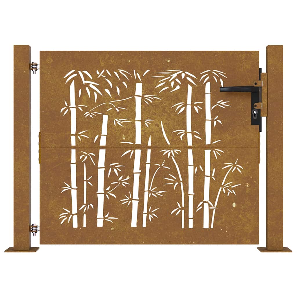 VIDAXL -Port 105x105 cm Bamboo -Design Cortenstaal